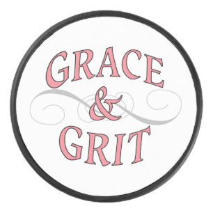 Disco De Hockey Grace y Grit en rosa y gris