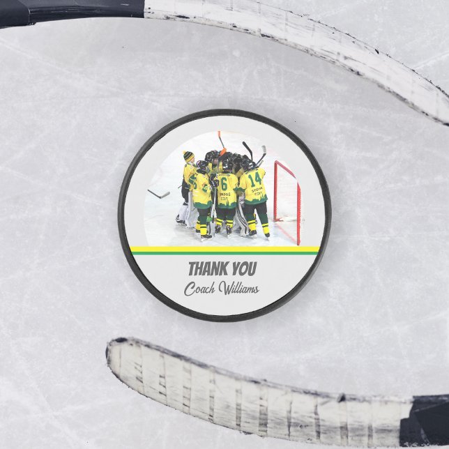 Disco De Hockey Gracias, entrenador de hockey, foto personalizada  (Subido por el creador)