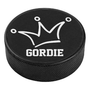 Disco De Hockey Gracioso Crown white + tu trasero. y nombre