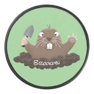 Disco De Hockey Gracioso gopher digging personalizado ilustracion