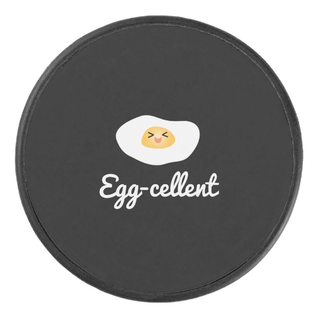 Disco De Hockey Gracioso Huevo Cute Eggcellent Humorous Food Pun F (Anverso)