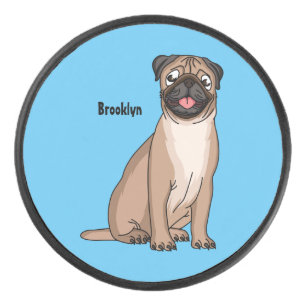 Disco De Hockey Gracioso ilustracion de personalizado de perro de 