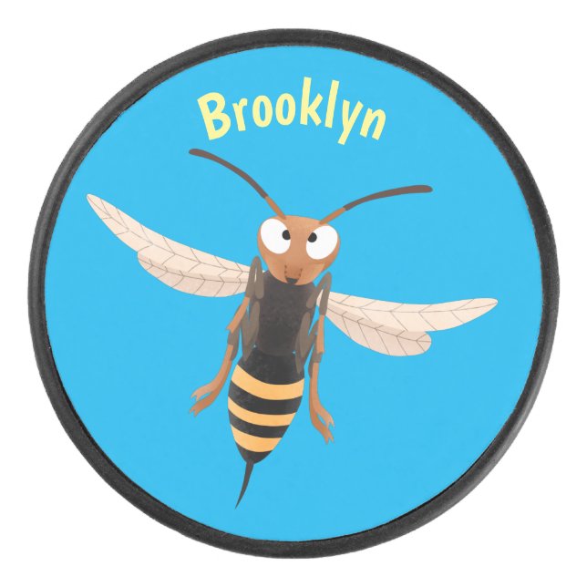 Disco De Hockey Gracioso ilustracion personalizado de avispas de a (Anverso)