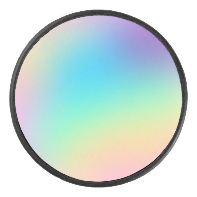 Disco De Hockey Gradiente de arcoiris pastel (Anverso)