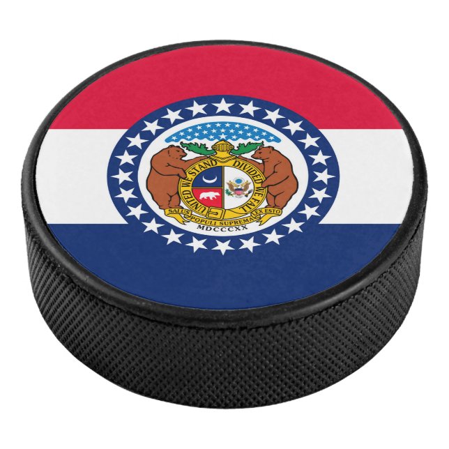 Disco De Hockey Gráfico de la bandera del estado dinámico de Misur (3/4)