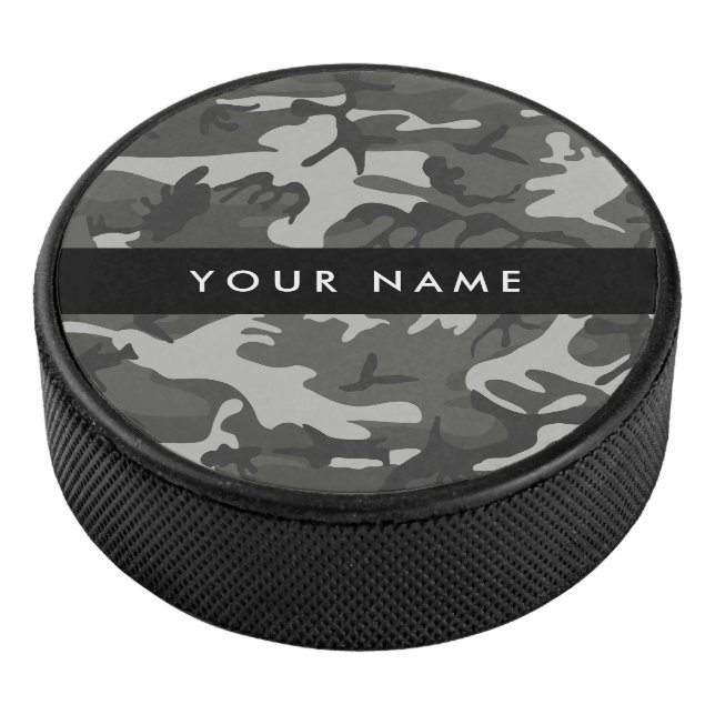 Disco De Hockey Gray Camouflage Pattern, Your name, Personalize (3/4)