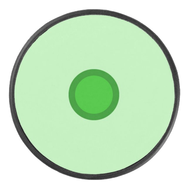 Disco De Hockey Green Dot Hockey Puck (Anverso)