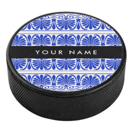 Disco De Hockey Griego Fret Arabesque Blue, Tu Nombre, Personaliza