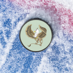 Disco De Hockey Grisú́n Fantástico Majestuoso Griffin Criatura Mít