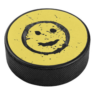 Disco De Hockey Guay Staines Happy Sonriente cara amarilla