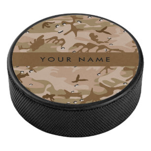 Disco De Hockey Guijarros de camuflaje del desierto, tu nombre, Pe