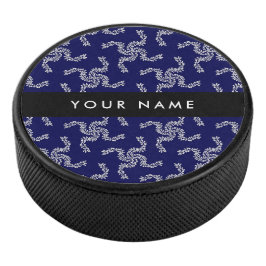 Disco De Hockey Guirnalda de Navidad, Azul, Tu nombre, Personaliza