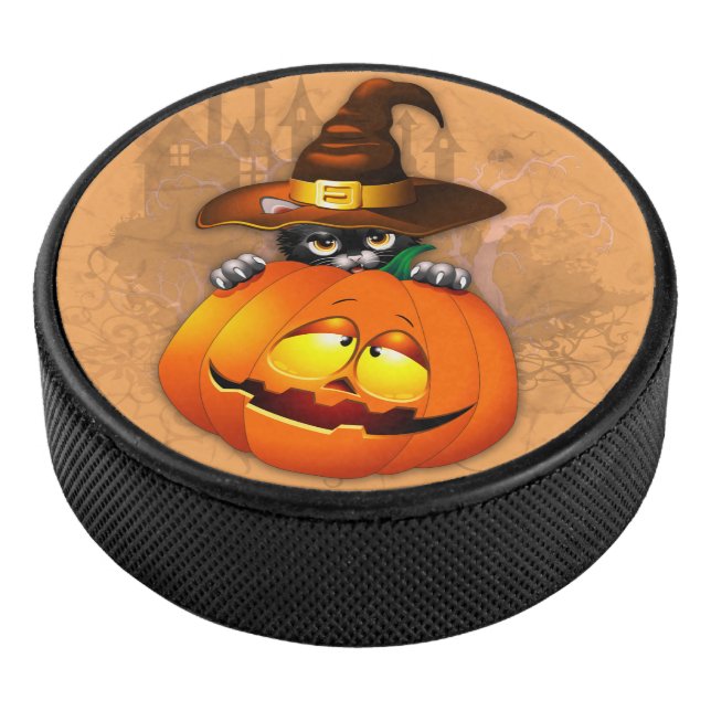 Disco De Hockey Halloween Curte Kitty Witch and Pumpkin Friend (3/4)