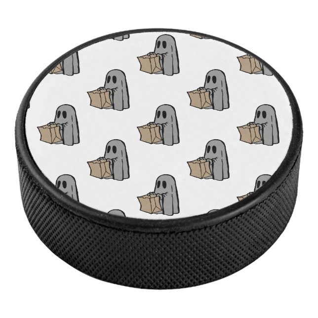 Disco De Hockey Halloween, Gris Fantasma, Truco O Tratamiento, Boo (3/4)