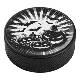 Disco De Hockey Halloween in black and white