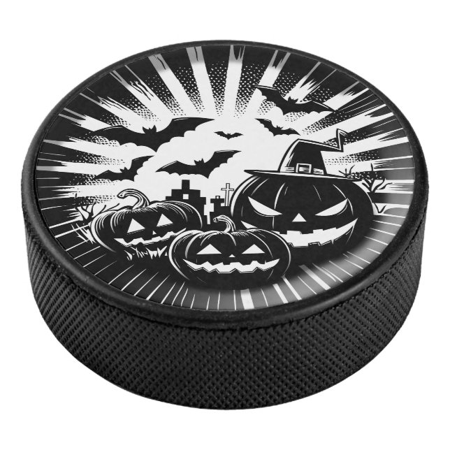 Disco De Hockey Halloween in black and white (3/4)