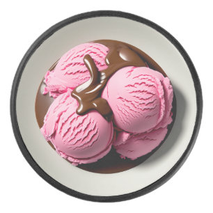 Disco De Hockey Helado de fresa