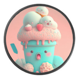Disco De Hockey Helado de Kawaii