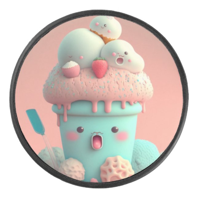 Disco De Hockey Helado de Kawaii (Anverso)