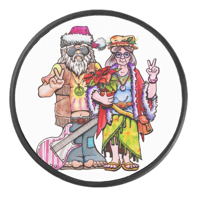 Disco De Hockey Hippie Santa Couple (Anverso)