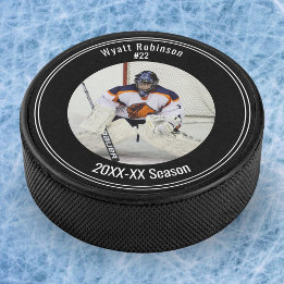 Disco De Hockey Hockey sobre hielo del jugador personalizado fotog