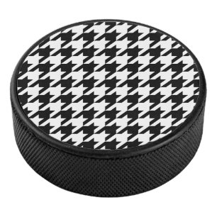 Disco De Hockey Houndstooth - color de fondo del personalizar