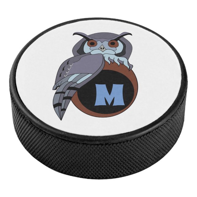 Disco De Hockey Huevo monogramado de lechuza protectora (3/4)