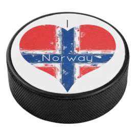Disco De Hockey I Heart Noruega Bandera