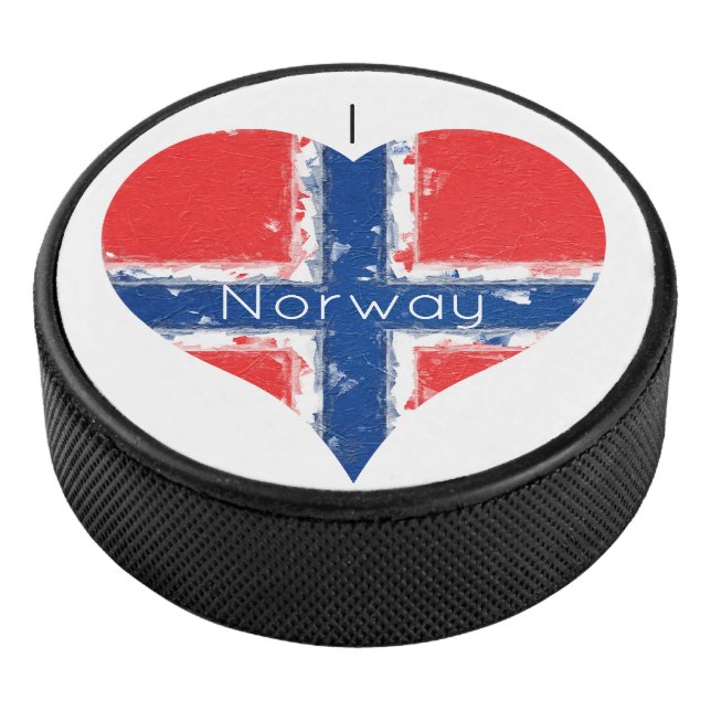 Disco De Hockey I Heart Noruega Bandera (3/4)