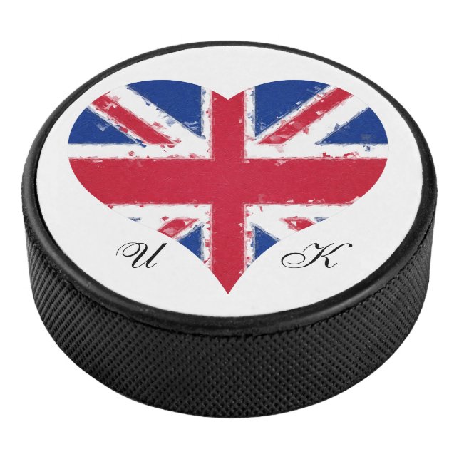 Disco De Hockey I Heart UK England Bandera británica (3/4)