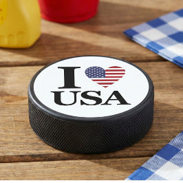 DISCO DE HOCKEY "I ❤️ USA"