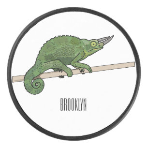 Disco De Hockey Ilustracion chameleon personalizado de Jackson