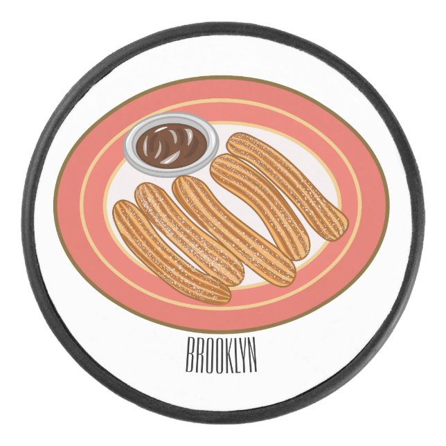 Disco De Hockey Ilustracion Churro personalizado (Anverso)
