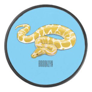 Disco De Hockey ilustración de dibujos animados de serpiente pitón