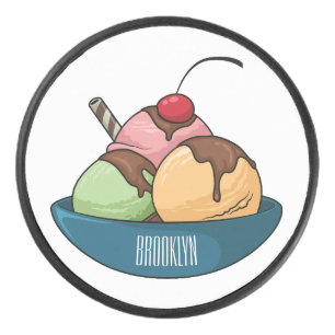 Disco De Hockey Ilustracion de helado personalizado