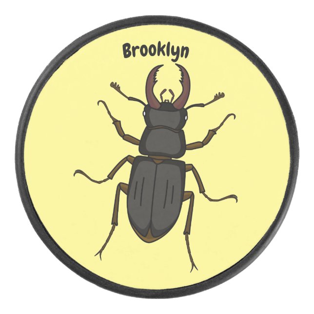 Disco De Hockey Ilustración de insecto escarabajo ciervo volante (Anverso)