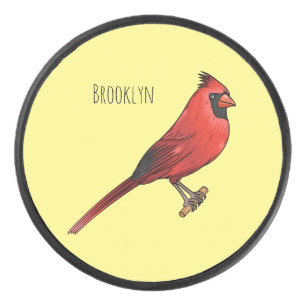 Disco De Hockey Ilustracion de personalizado de aves cardinales de