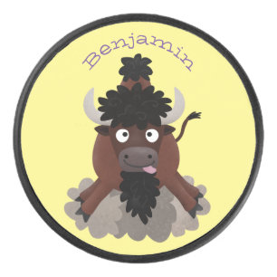 Disco De Hockey Ilustracion de personalizado de bisontes búfalos d