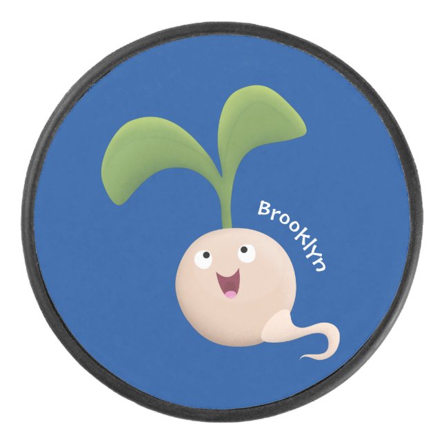 Disco De Hockey Ilustracion de personalizado de brote de semillas  (Anverso)