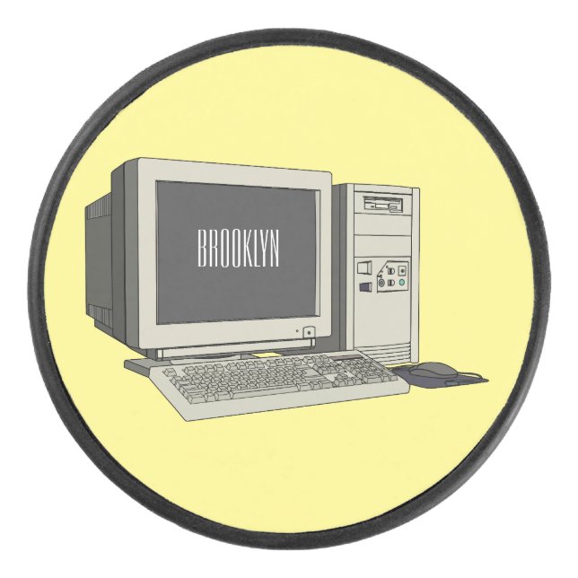 Disco De Hockey Ilustracion de personalizado de equipos (Anverso)