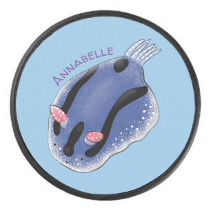 Disco De Hockey Ilustracion de personalizado de nudibranquias azul