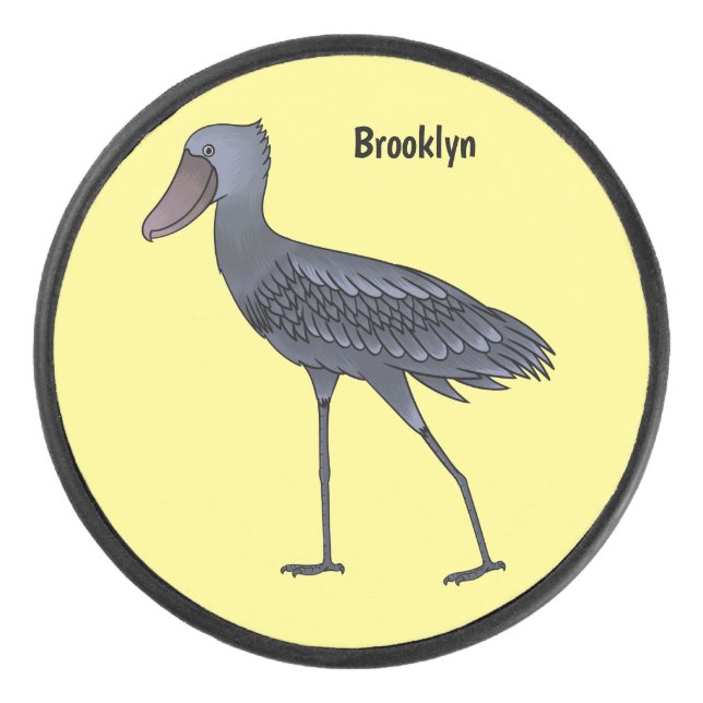 Disco De Hockey Ilustracion de personalizado de pájaro Shoebill (Anverso)