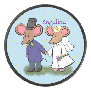 Disco De Hockey Ilustracion de personalizado de pareja de ratones