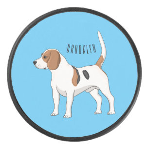 Disco De Hockey Ilustracion de personalizado de perro Beagle