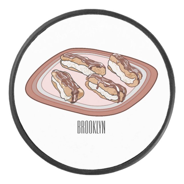 Disco De Hockey Ilustracion de personalizado eclair de chocolate (Anverso)