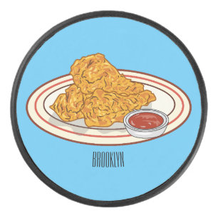 Disco De Hockey Ilustracion de pollo frito personalizado