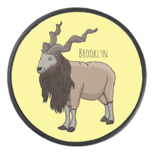 Disco De Hockey Ilustracion del personalizado de cabras Markhor