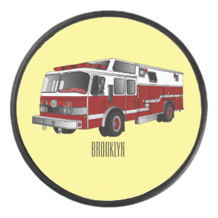 Disco De Hockey Ilustracion del personalizado del motor de fuego