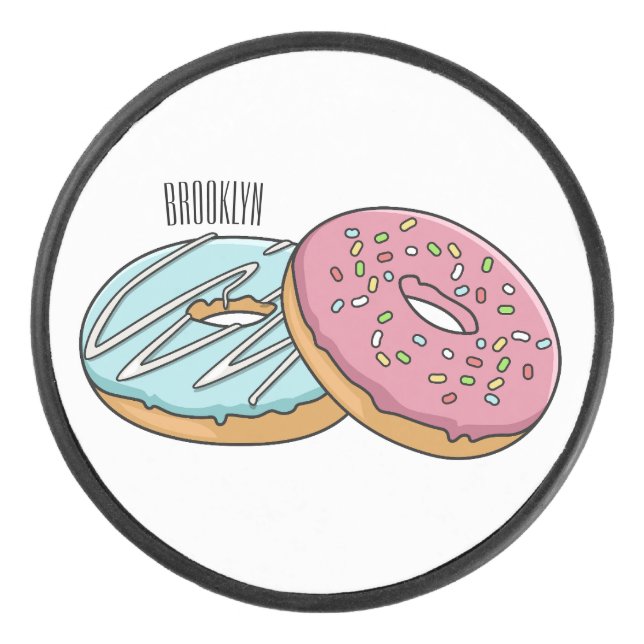 Disco De Hockey Ilustracion Donut personalizado (Anverso)