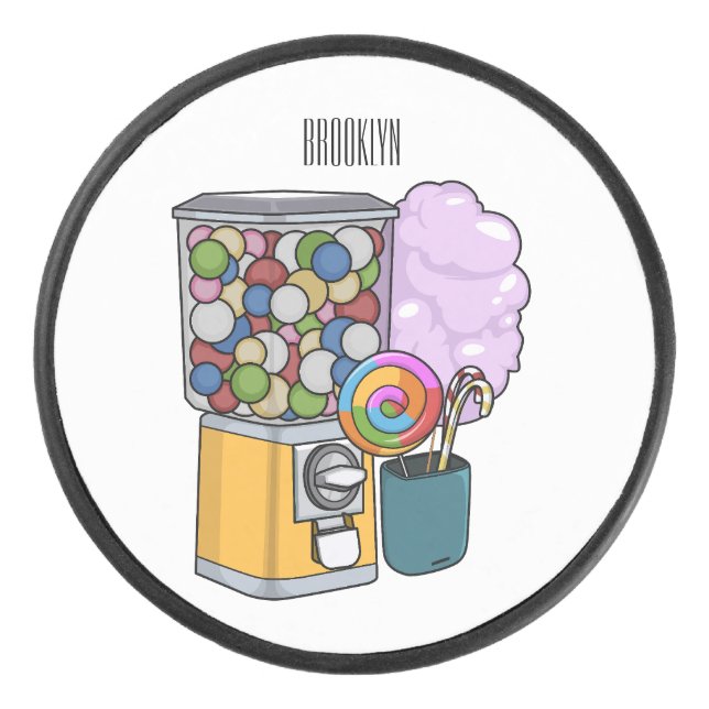 Disco De Hockey Ilustracion personalizado Candy (Anverso)